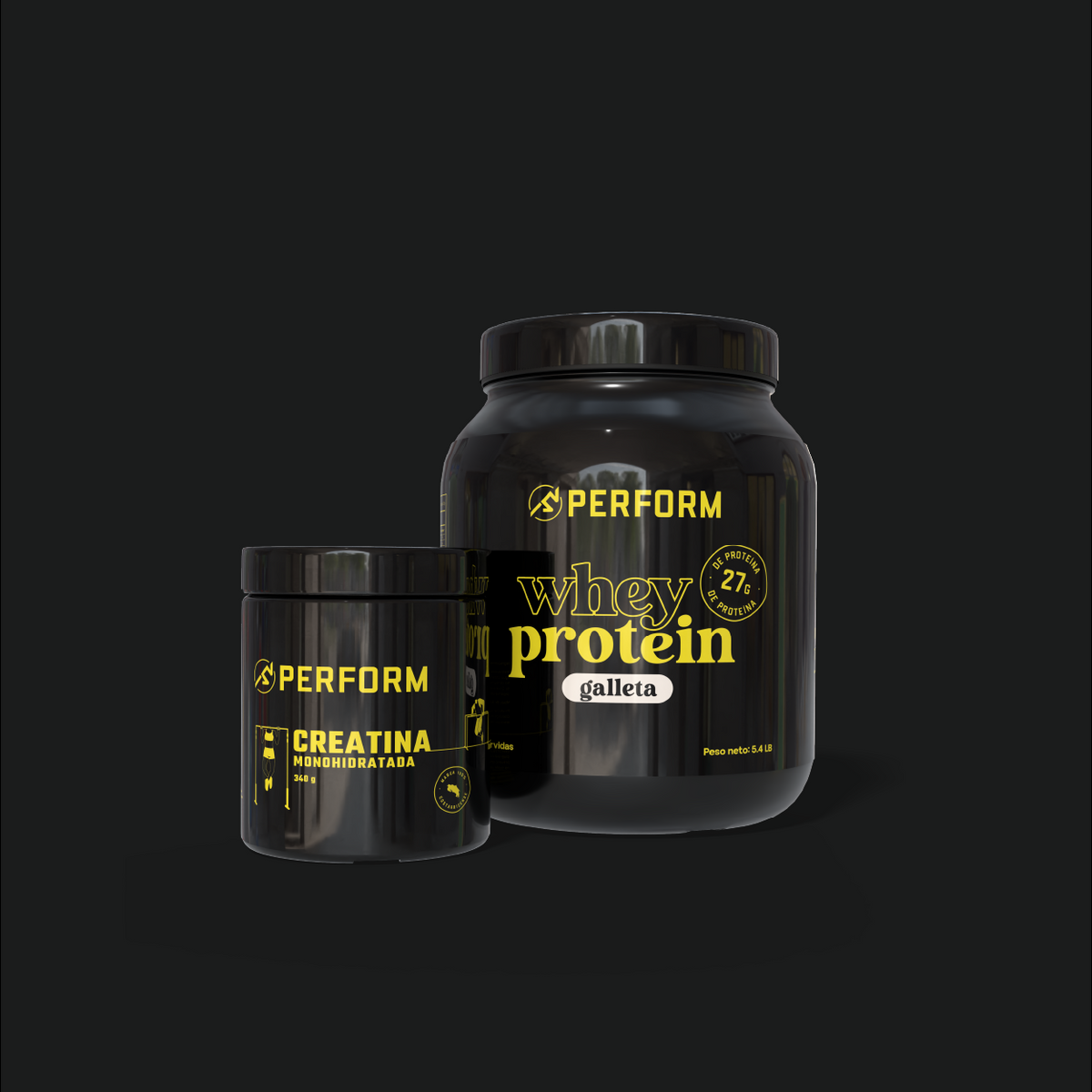 Muscle Combo PERFORM CR con proteína en polvo sabor galleta y creatina monohidratada