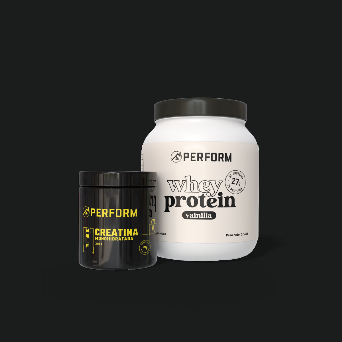 Muscle Combo PERFORM CR con proteína en polvo sabor vainilla y creatina monohidratada