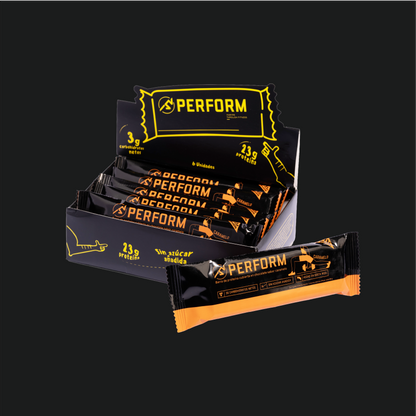 Caja de barritas de proteína PERFORM CR sabor Caramelo