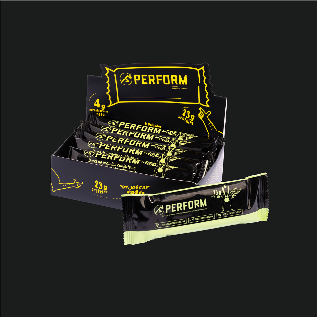 Caja de barritas de proteína PERFORM CR sabor Choco Brownie